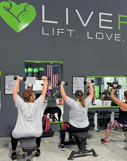 Women lifting weights at LiveFit Athletics
